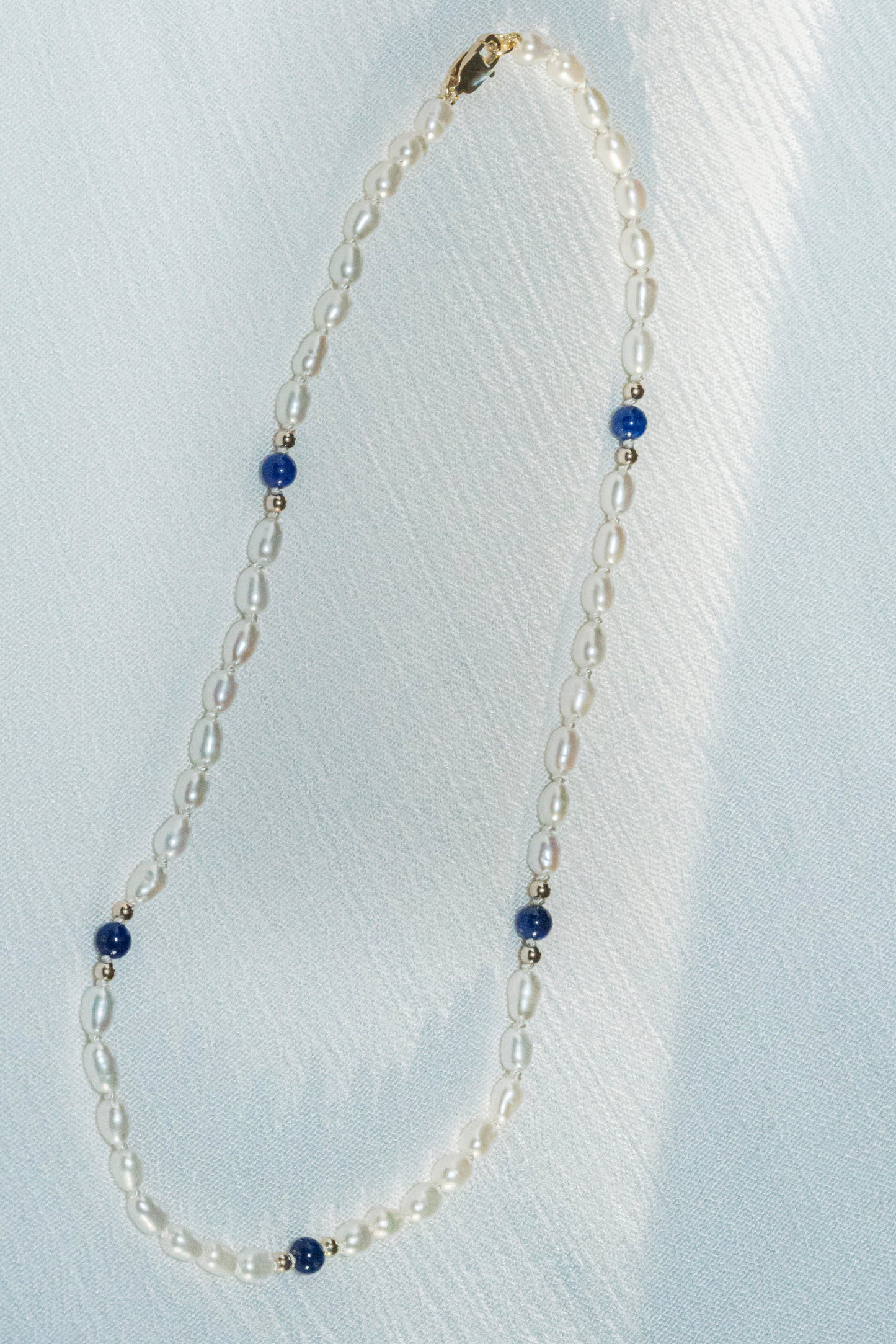 SJG Moonlit Choker at 14" with a 14K Yellow Gold Clasp