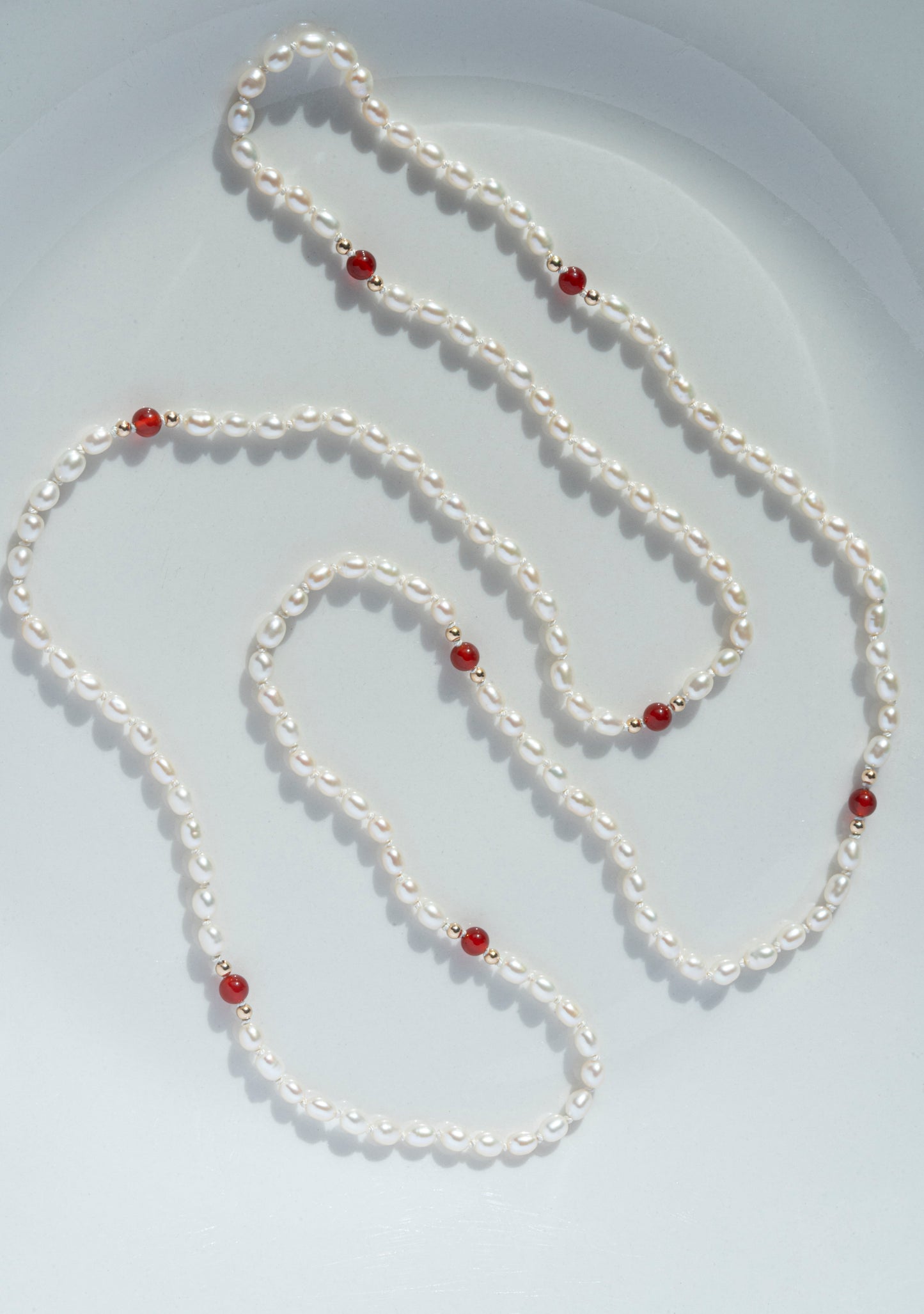 SJG Daybreak Eternity Strand at 32" with 14K Yellow Gold Accents