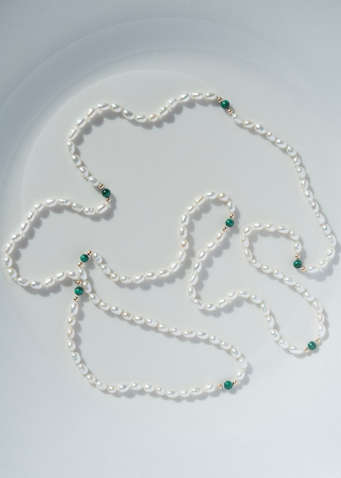 SJG Seagrass Eternity Strand at 32" with 14K Yellow Gold Accents
