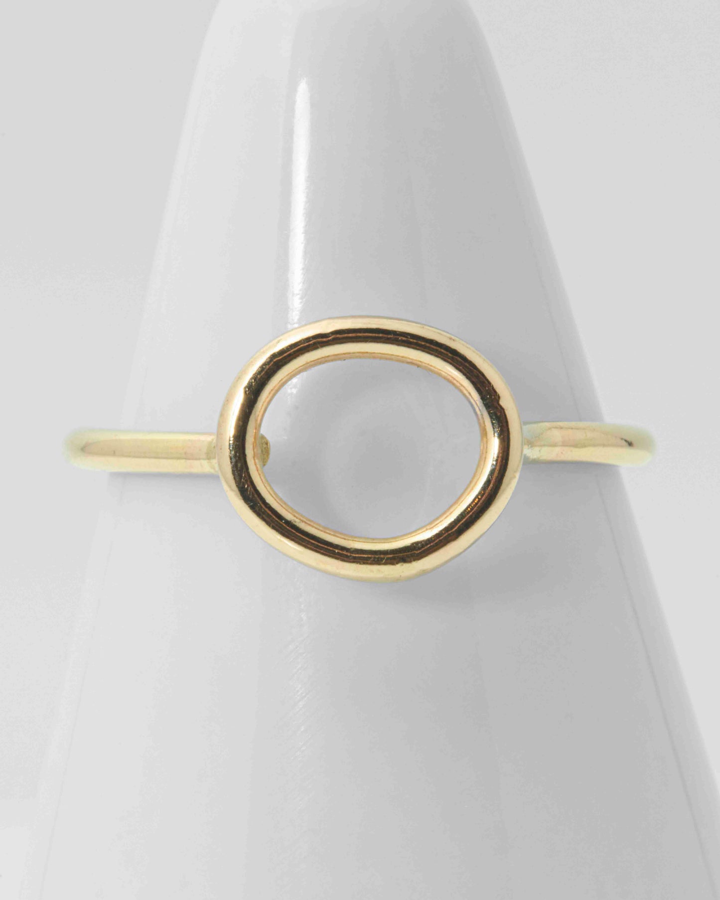 Open Oval Ring in 14K Yellow Gold as Size 4 1/2