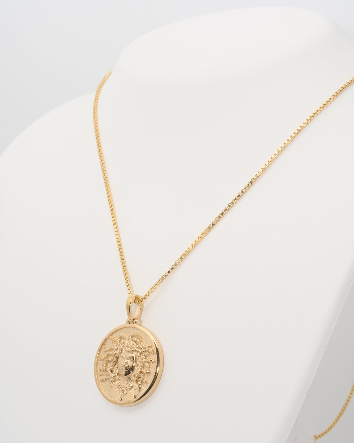 Medusa Necklace with 18" Adjustable Chain in 14K Gold Vermeil