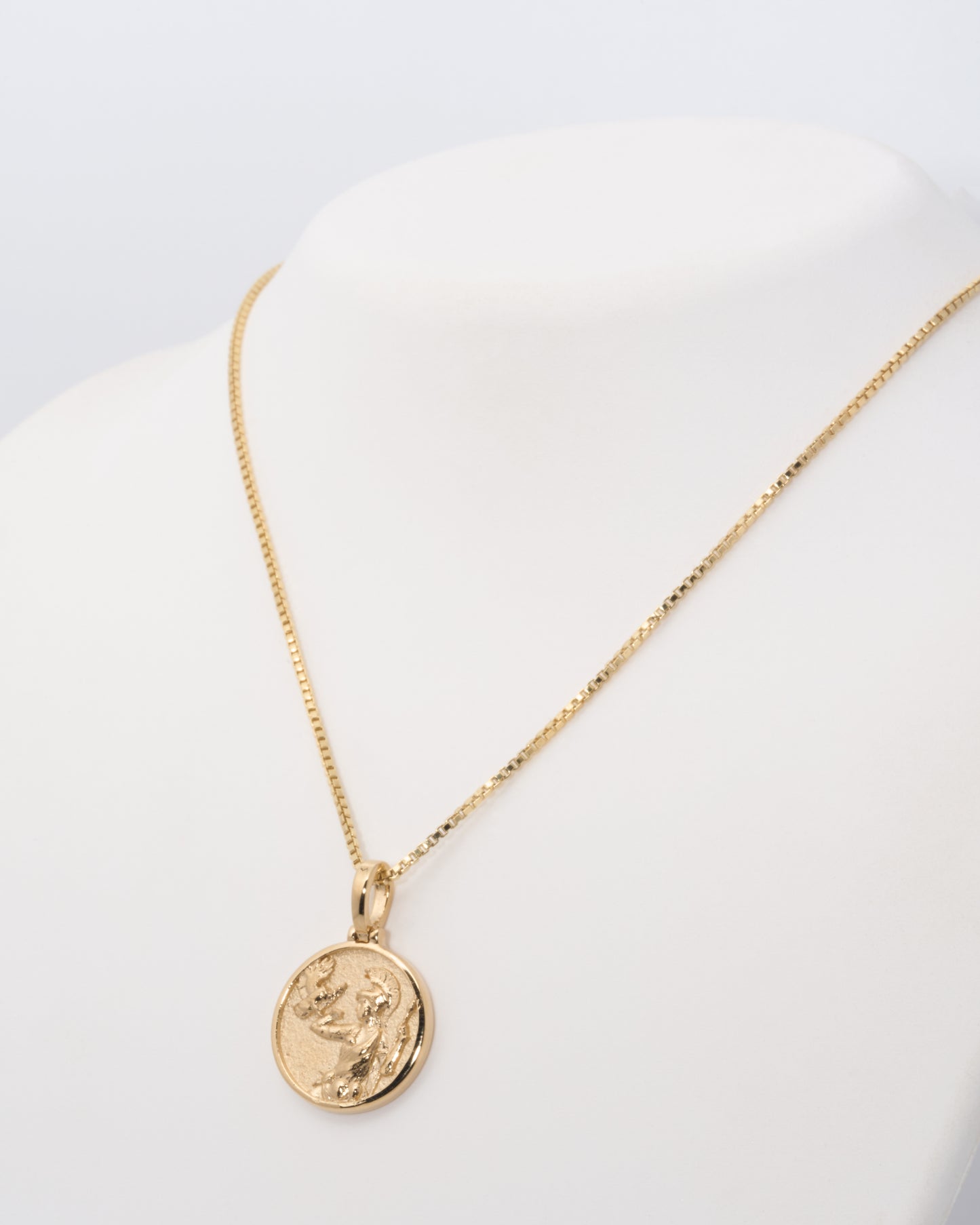 Mini Athena Necklace with 18" Adjustable Chain in 14K Gold Vermeil