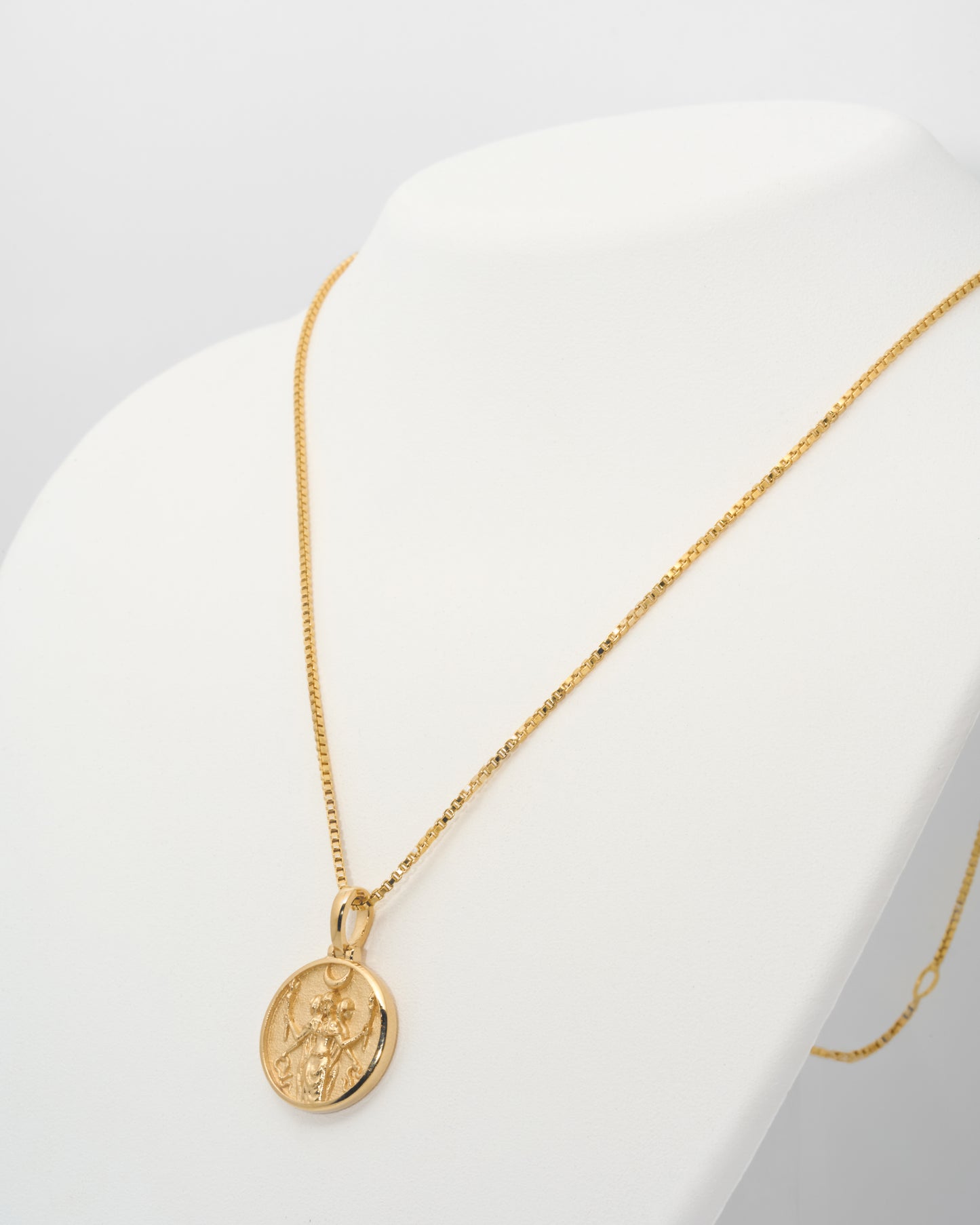 Mini Hecate Necklace with 18" Adjustable Chain in 14K Gold Vermeil