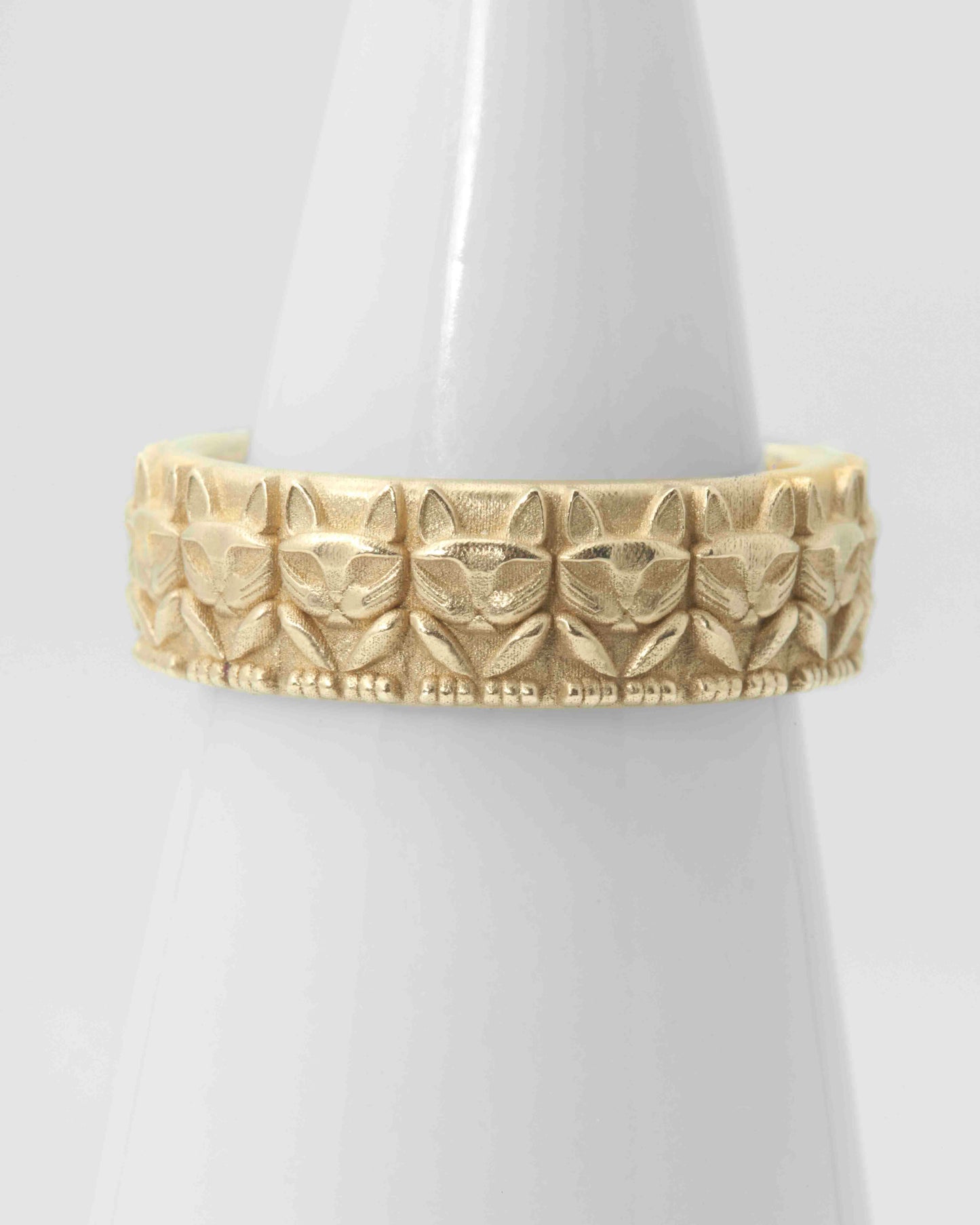 Egyptian Cat Ring in 14K Yellow Gold as Size 6 1/2
