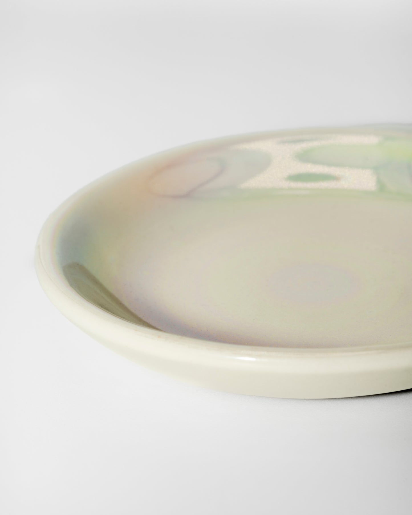 Large Dipped Iridescent Handmade Ring Dish at 4"