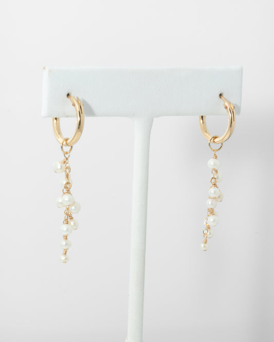 Pearl Dust Mini Hoop Earrings in 14K Gold Filled