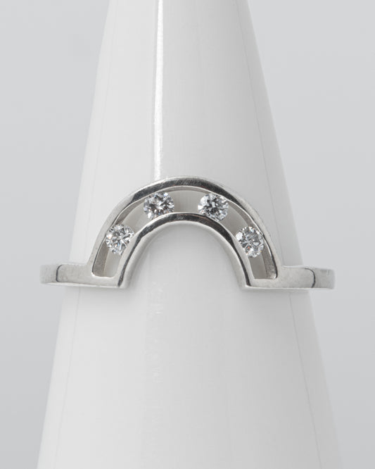 Contour Channel Set Lab Diamond Ring in Sterling Silver as Size 6 1/2