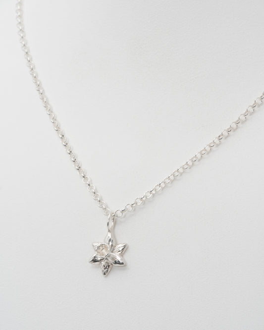 Daffodil Necklace at 20" in Sterling Silver