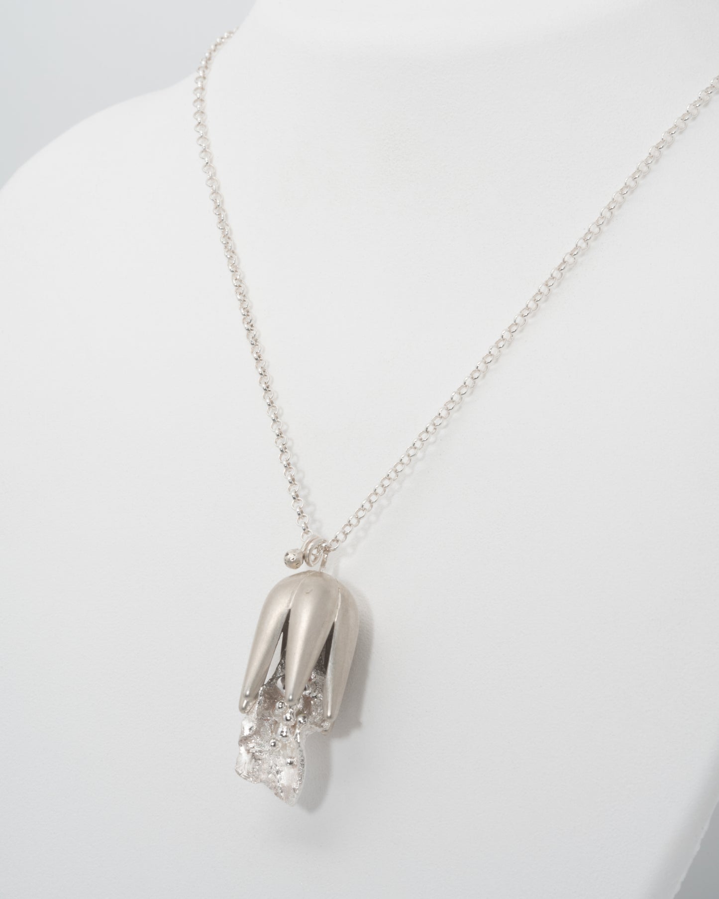 Petite Sage Necklace at 20" in Sterling & Fine Silver