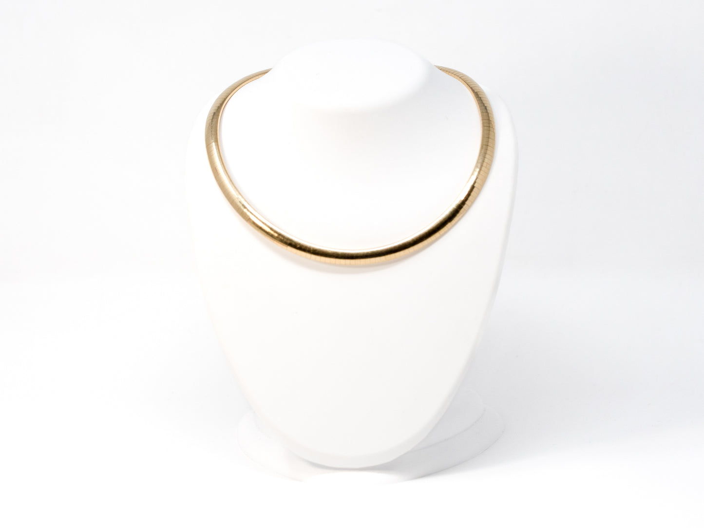 6 mm Wide Heavy Domed Omega Chain at 18" in 14K Yellow Gold