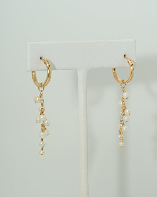 Pearl Dust Mini Hoop Earrings in 14K Gold Filled