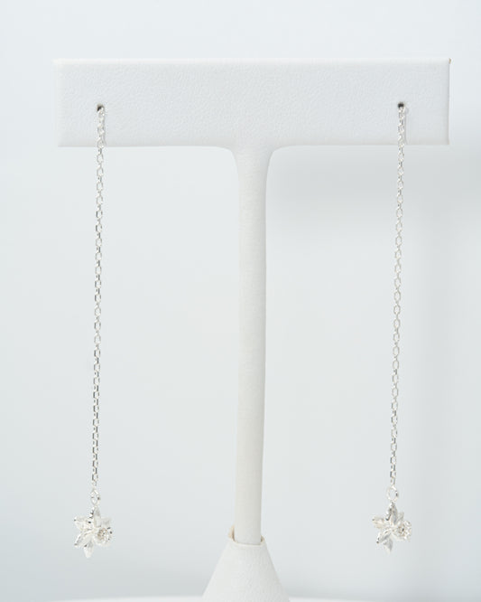 Daffodil Threader Earrings in Sterling Silver