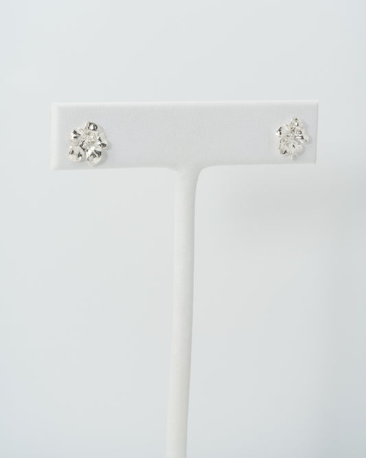 Geranium Stud Earrings in Sterling Silver