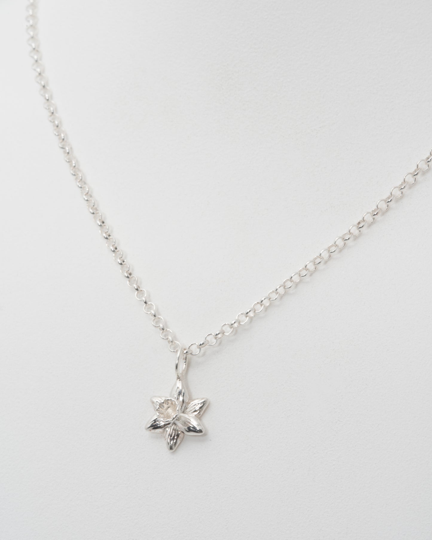 Daffodil Necklace at 20" in Sterling Silver