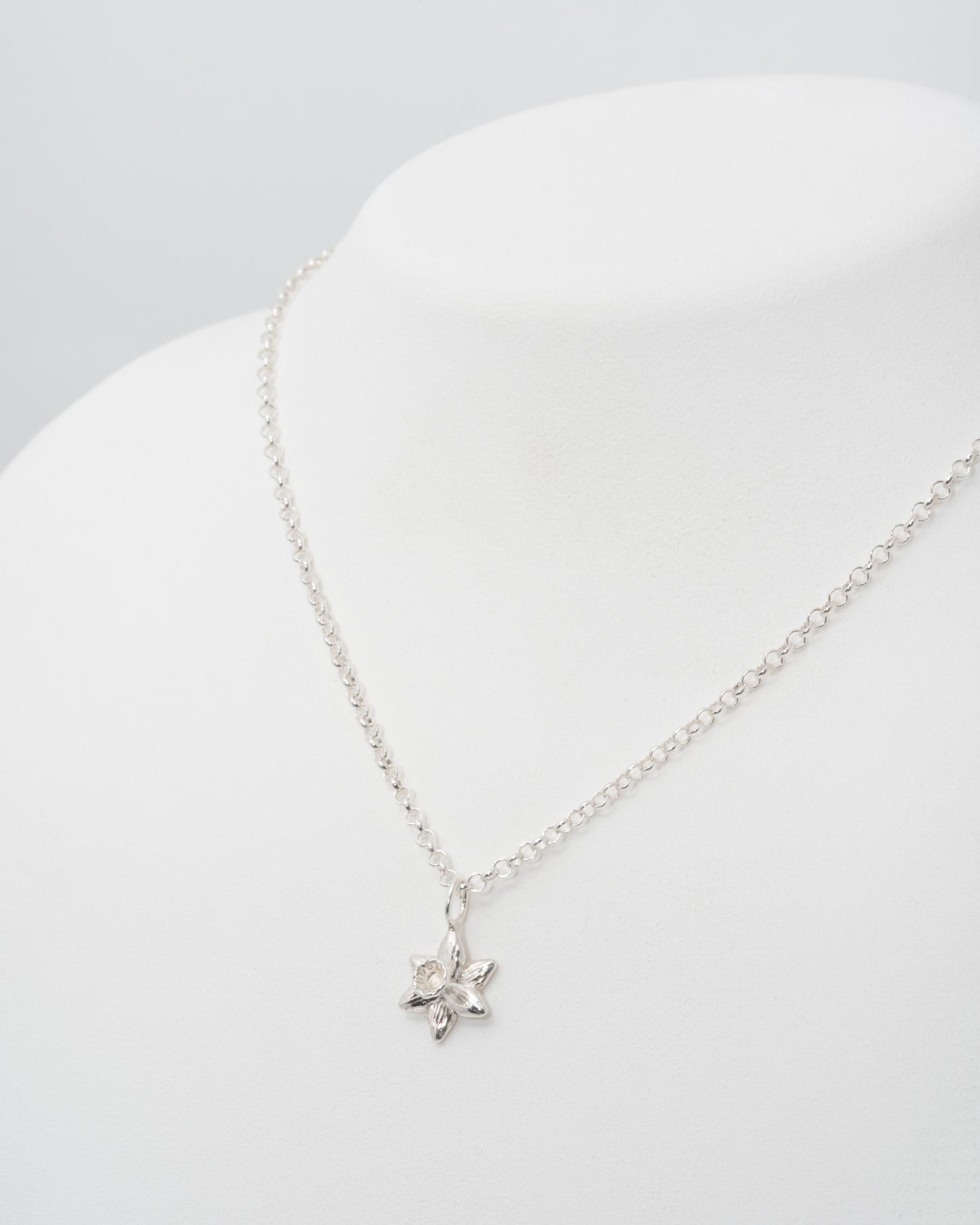 Daffodil Necklace at 20" in Sterling Silver