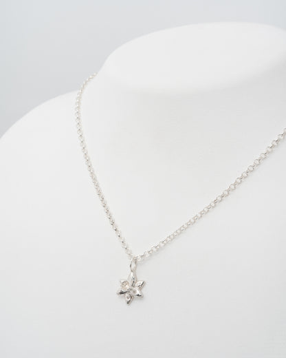 Daffodil Necklace at 20" in Sterling Silver