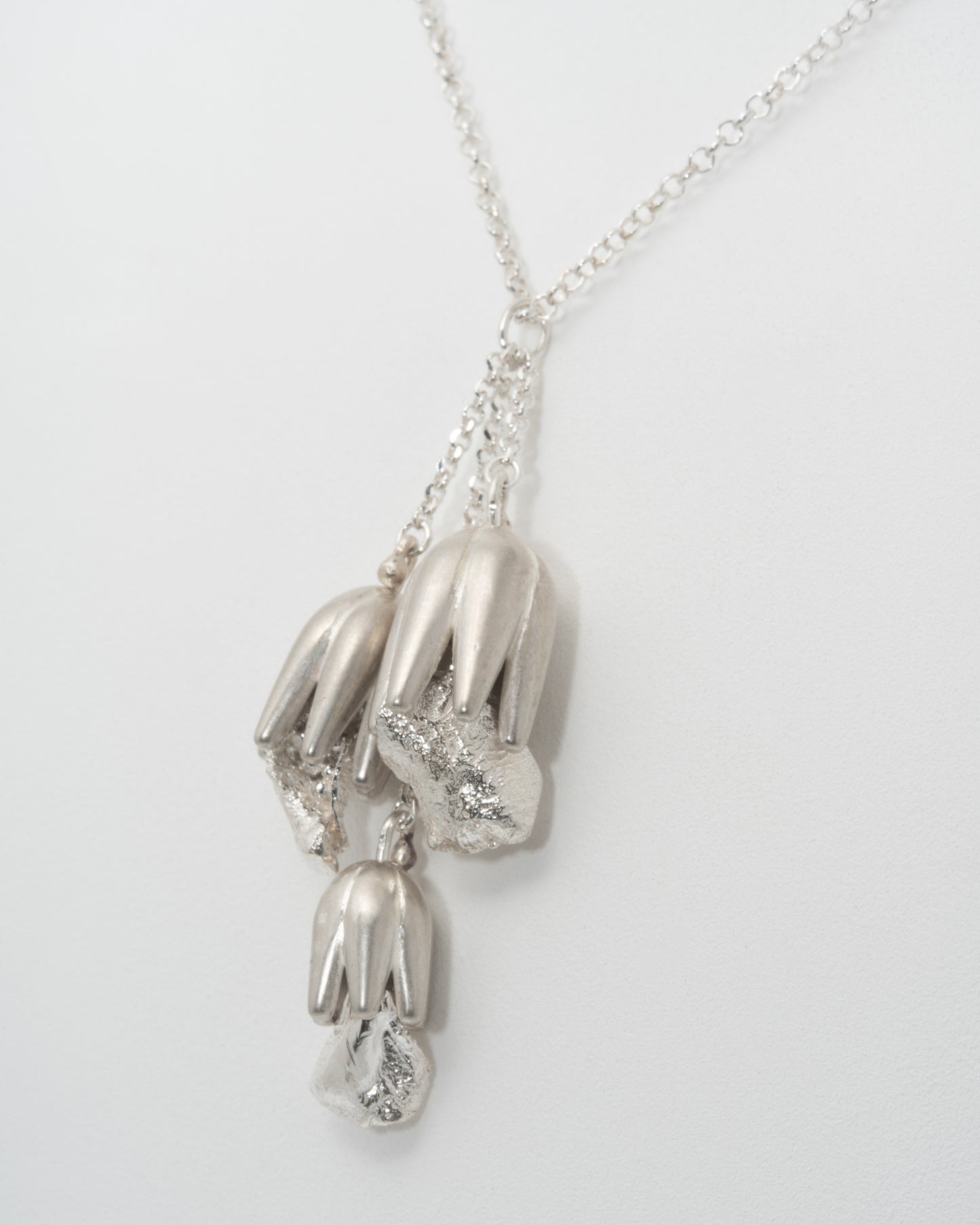 Sage Trio Necklace at 20" in Sterling & Fine Silver