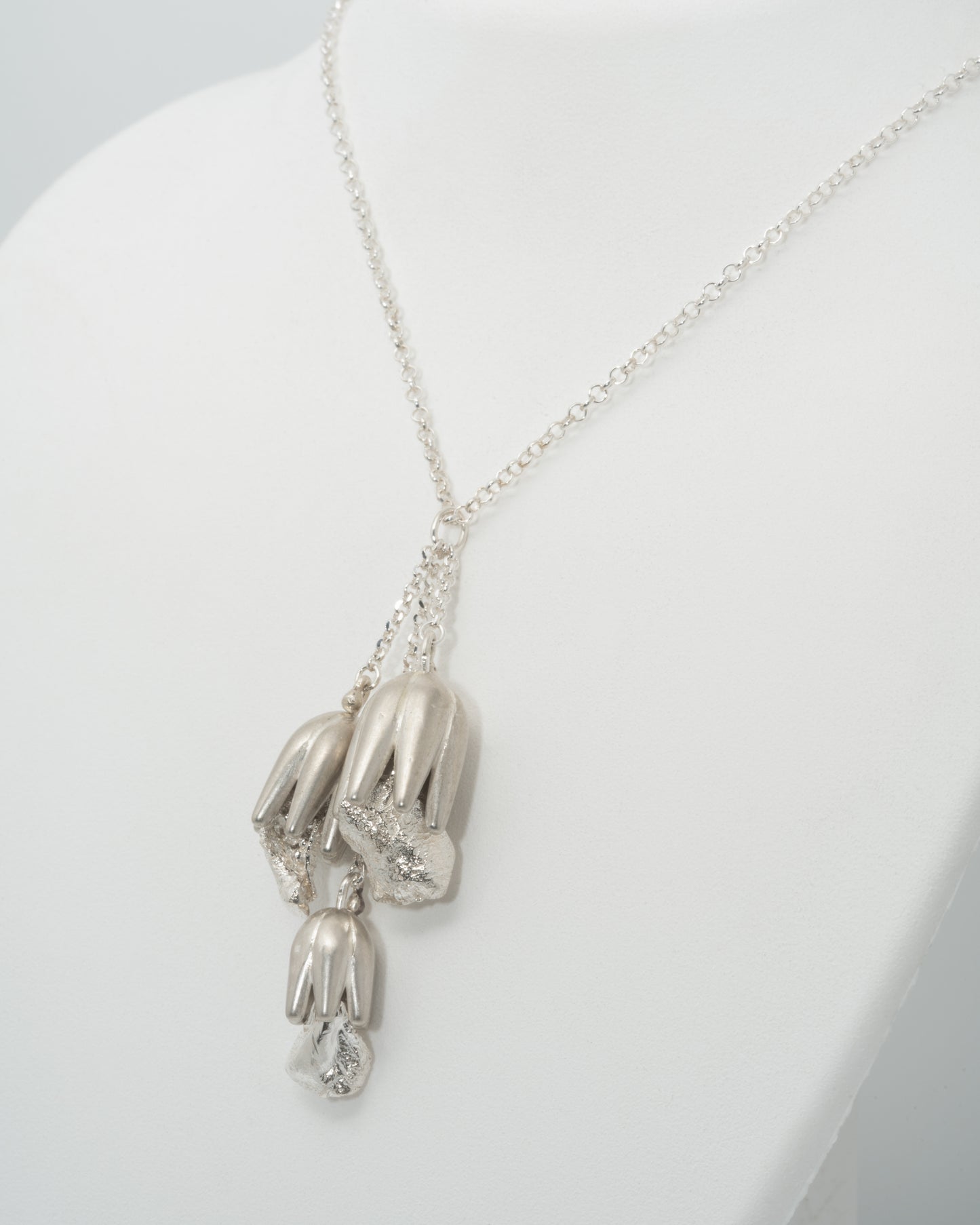 Sage Trio Necklace at 20" in Sterling & Fine Silver