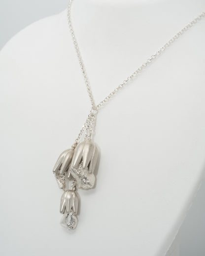 Sage Trio Necklace at 20" in Sterling & Fine Silver