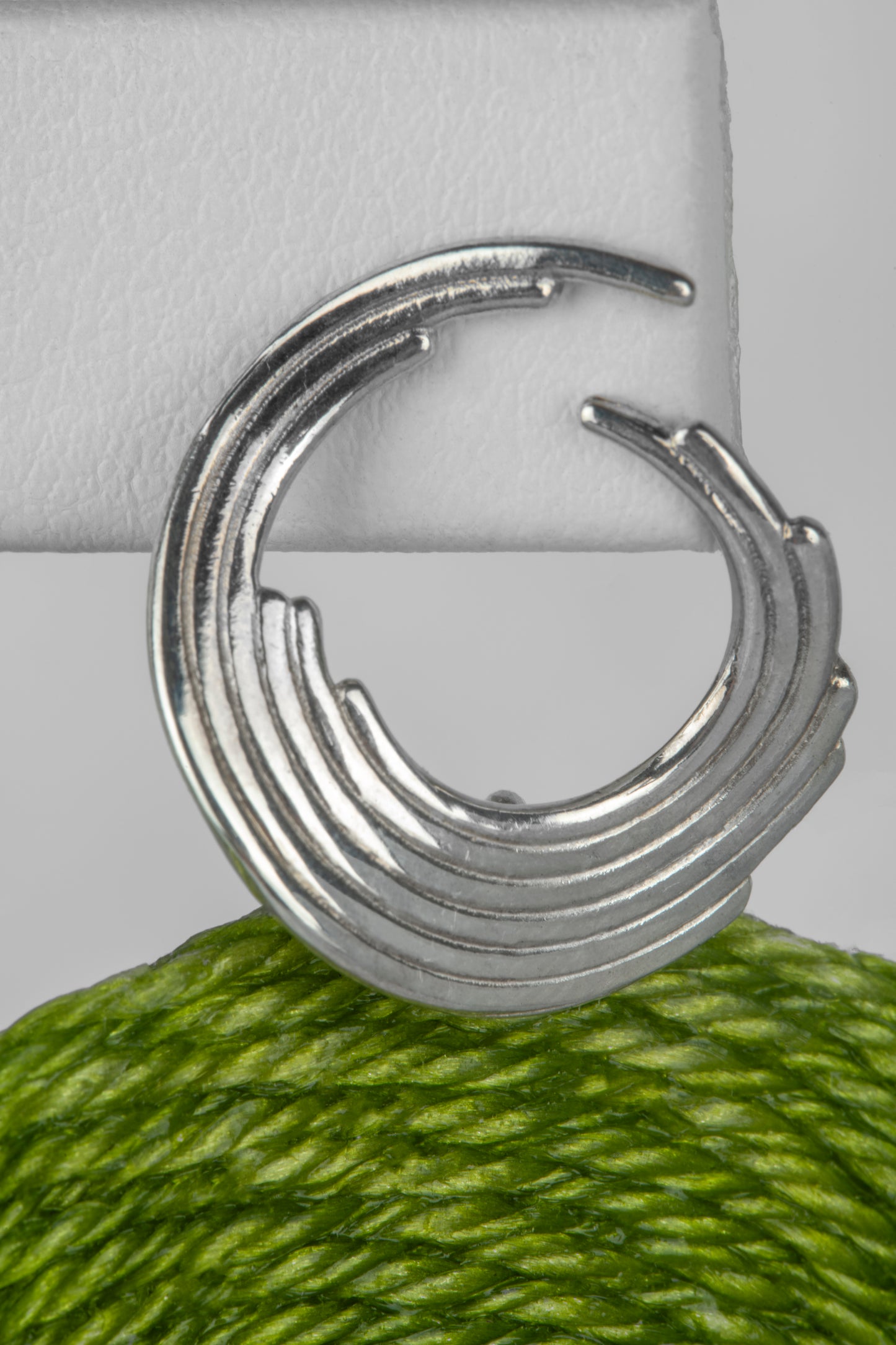 Orion Matiz Earrings with Lime Woven Terlenka Drops in Sterling Silver