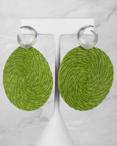 Orion Matiz Earrings with Lime Woven Terlenka Drops in Sterling Silver