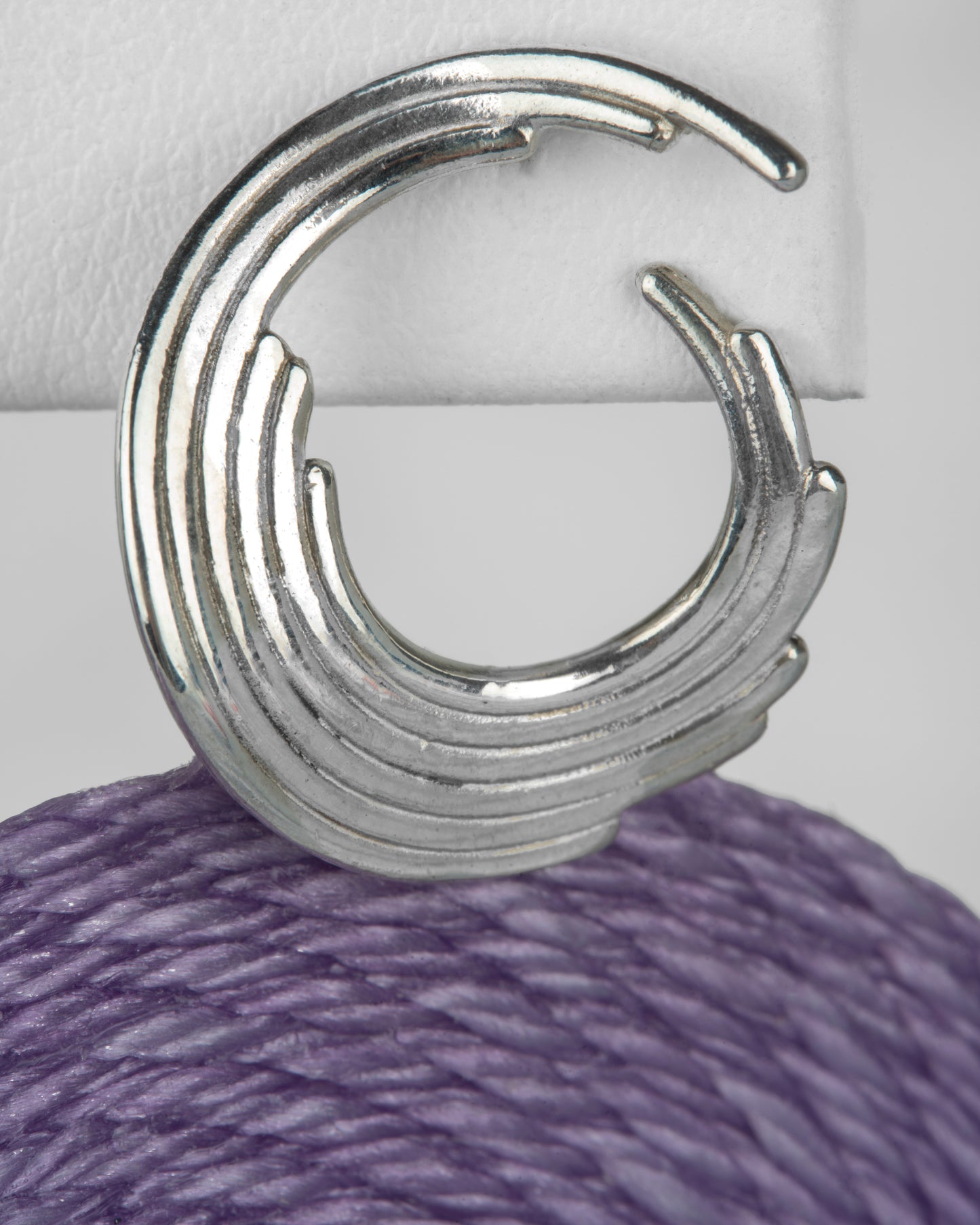 Orion Matiz Earrings with Lavender Woven Terlenka Drops in Sterling Silver