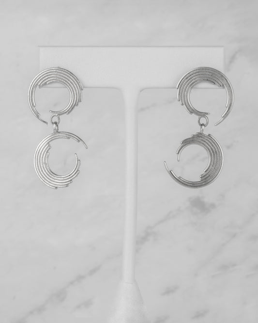 Orion Double O Earrings in Sterling Silver