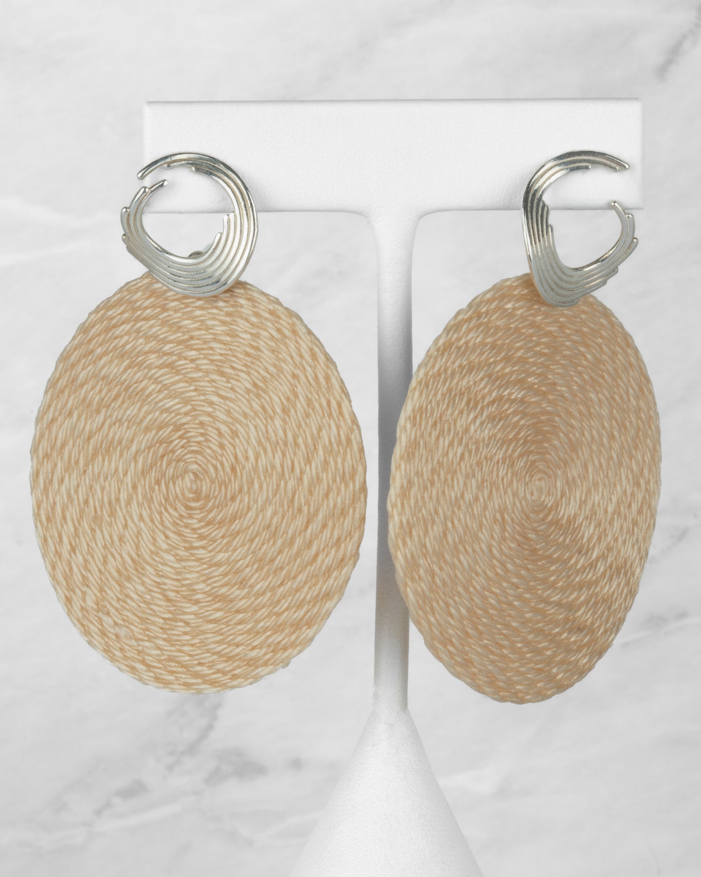 Orion Matiz Earrings with Sand Woven Terlenka Drops in Sterling Silver