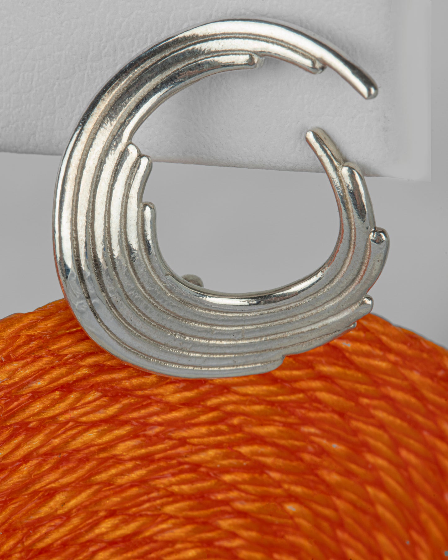 Orion Matiz Earrings with Orange Woven Terlenka Drops in Sterling Silver