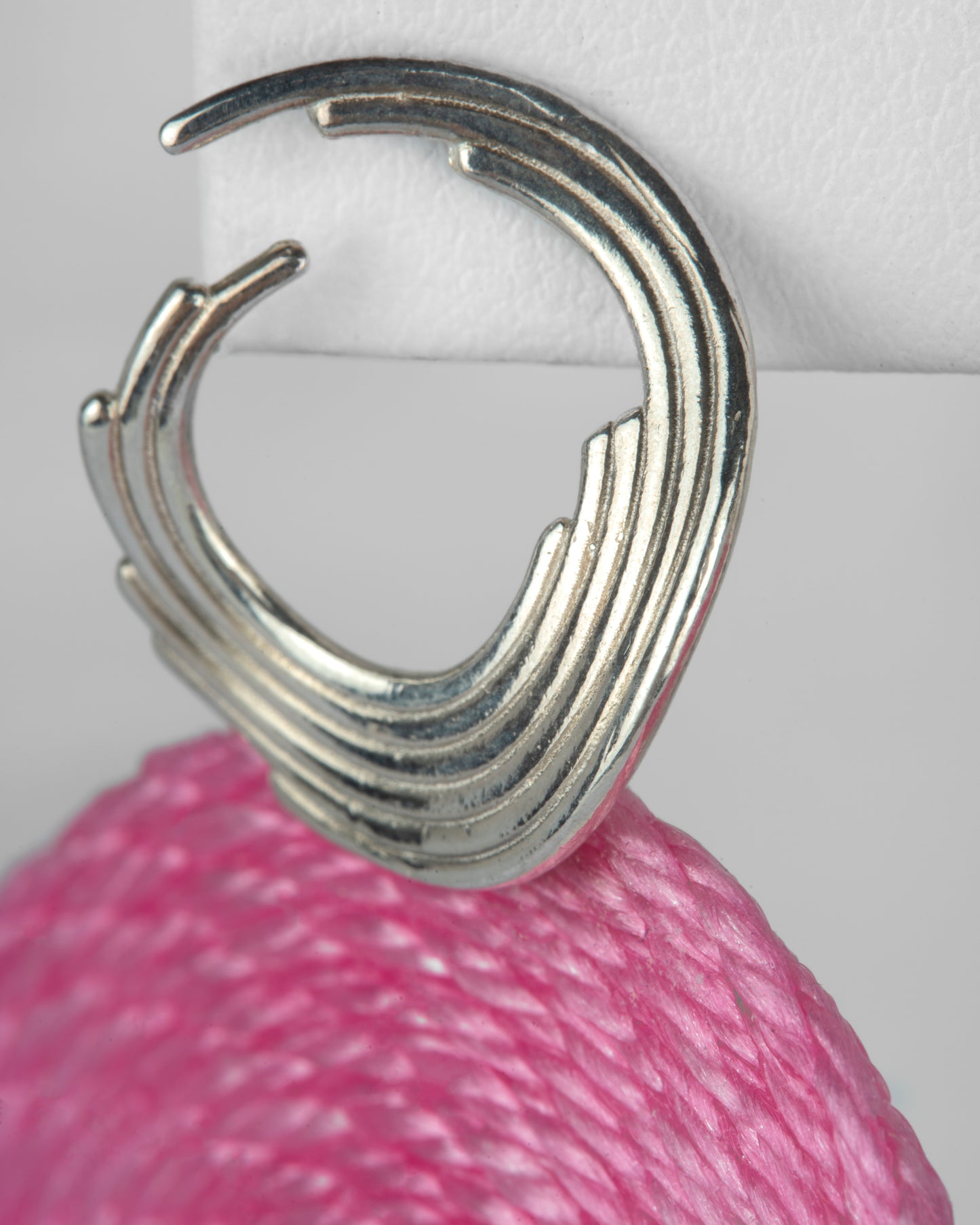 Orion Matiz Earrings with Pink Woven Terlenka Drops in Sterling Silver