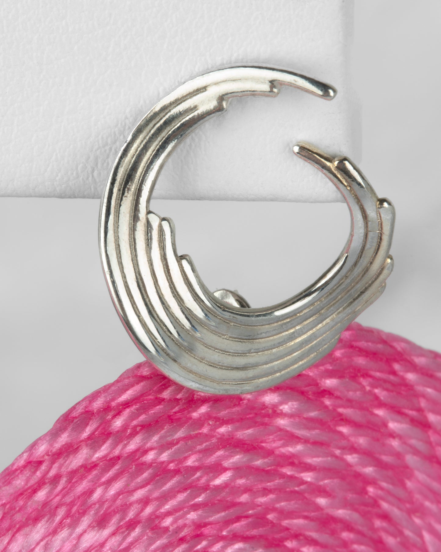 Orion Matiz Earrings with Pink Woven Terlenka Drops in Sterling Silver