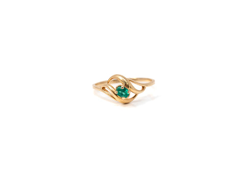 Emerald Double Bypass Ring