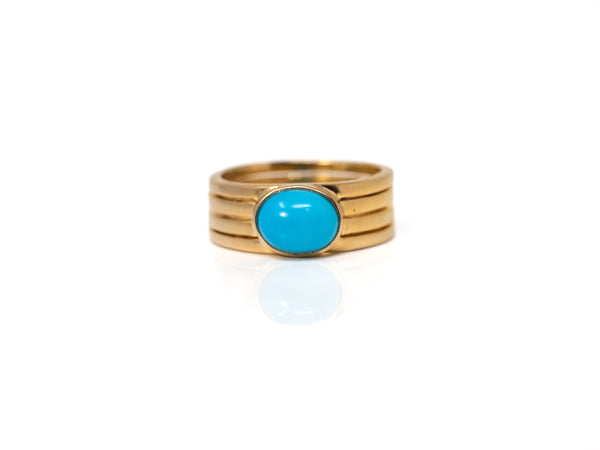 East-to-West Turquoise Statement Ring
