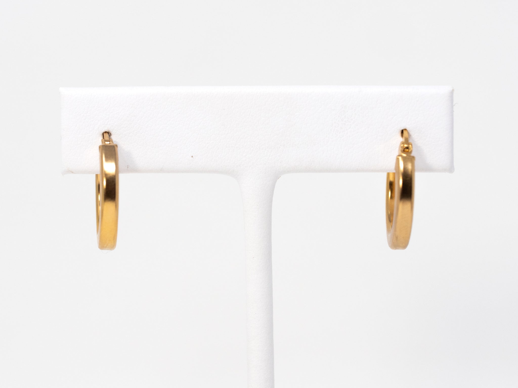 Square Hollow Hoops in Gold Plated Sterling Silver