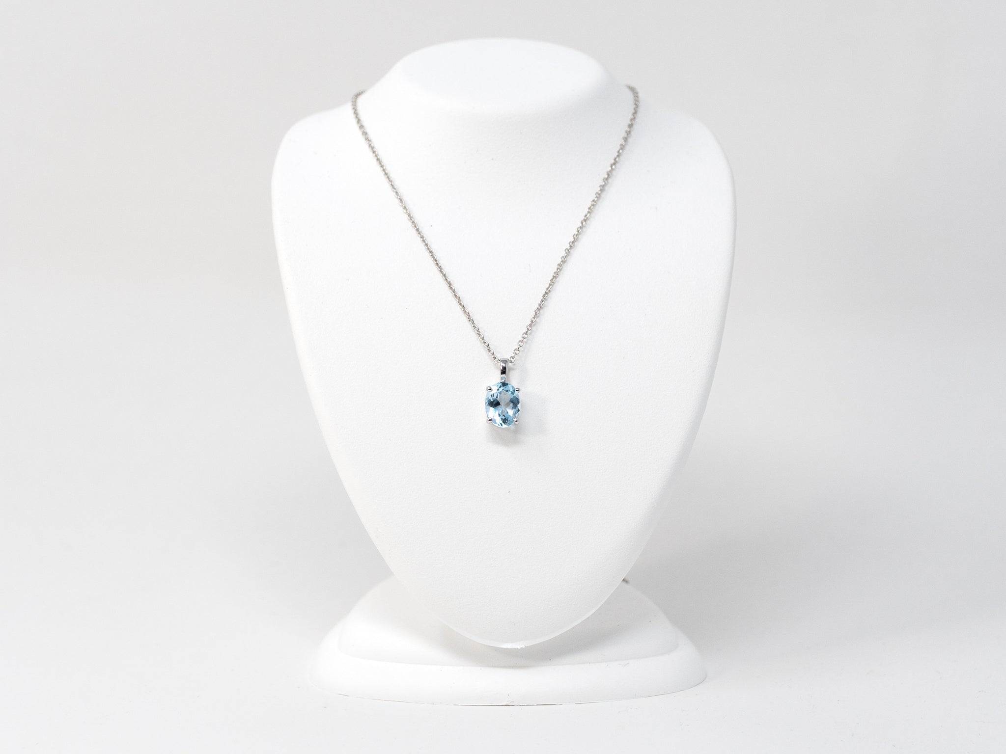 Oval 2 ct. Blue Topaz Basket Set Pendant with 18" Chain in Sterling Silver