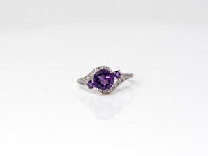 Amethyst and White Topaz Cocktail Ring