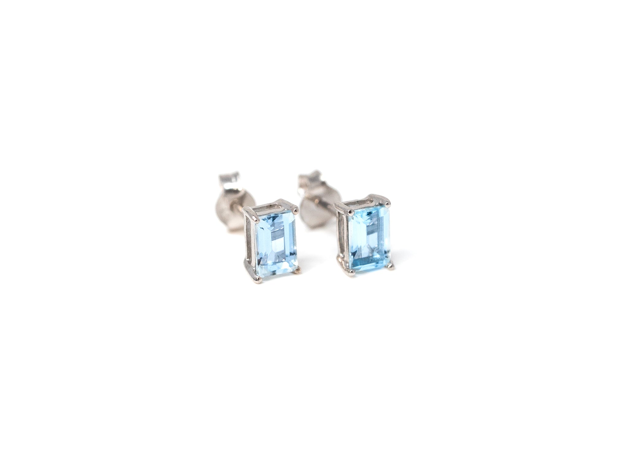 Blue Topaz Stud Earrings