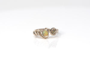 Double Opal Swirl Ring