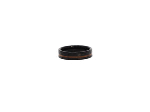 Hawaiian Koa Wood and Black Tungsten Ring