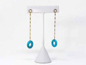 Orion Turquoise Howlite Long Earrings in 14K Gold Filled