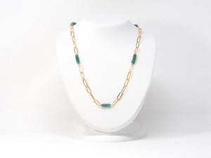 SRJ Callie Emerald Station Necklace in 14K Gold Filled at 18"
