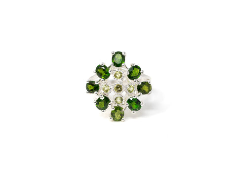 Chrome Diopside Statement Ring