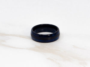 Blue Wood Tungsten Ring